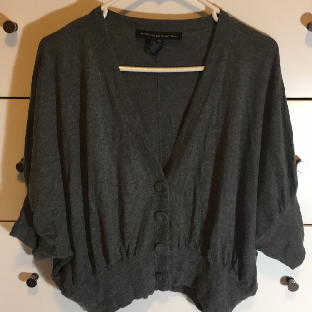 French Connection oversized sleeve gray cardigan